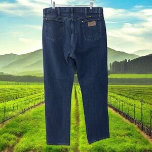 36x34 Wrangler Blue Relaxed Jeans Classic Style Vintage Cowboy Western Rancher